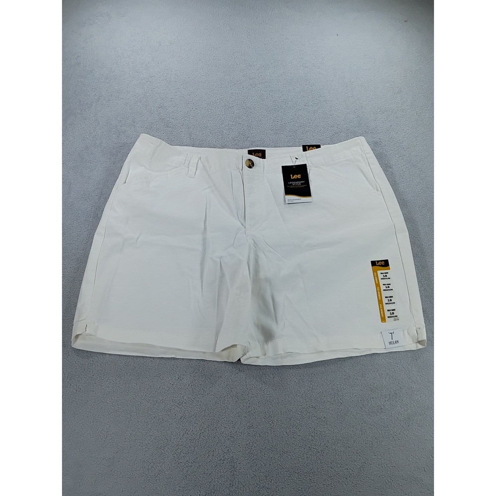 Lee Womens Legendary Style Walkshort White 18 Medium 7 Inch Inseam